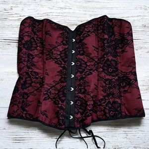 Coquette Diva Strapless Corset 1X/2X Merlot/Black